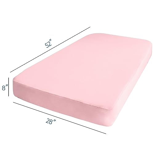 Magik & Kover Stretchy Fitted Crib Sheets for Baby - Pink, 2 Pack