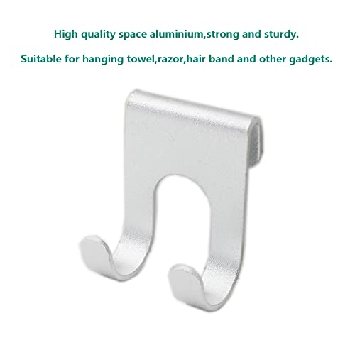 ULIFESTAR Silver Double Hooks for Glass Shower Door - Heavy Duty Towel Hooks