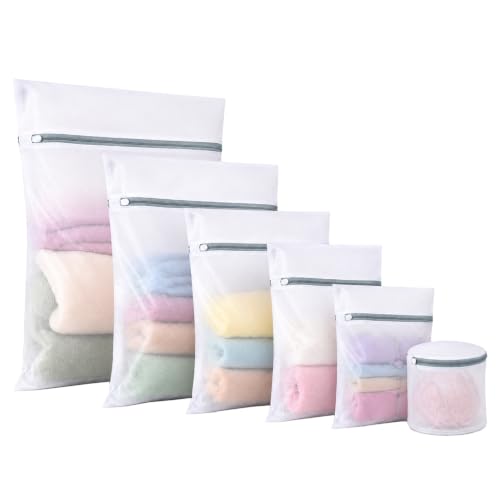 Teskyer 6 Pcs Mesh Laundry Bags Set for Delicates - 6 Sizes (1XXL, 1XL, 1L, 1M, 1S, 1Bra)