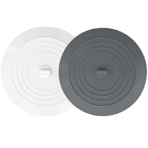 V-TOP Silicone Bathtub Drain Stopper, 5-Inch 2-Pack, Universal