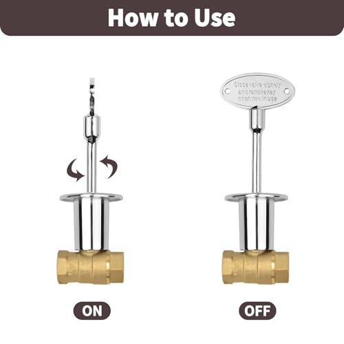 3-Inch Universal Gas Valve Key - Chrome Fireplace Key, 2 Pack (Silver)