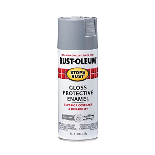Rust-Oleum Stops Rust Protective Enamel Spray Paint, Gloss Smoke Gray, 12 oz