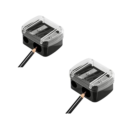 Dual Hole Makeup Pencil Sharpener for Eyeliner & Lip Liner 2Pcs