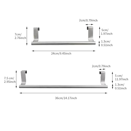 Kakalote 2 Pack Stainless Steel Over Door Towel Racks for Kitchen & Bathroom