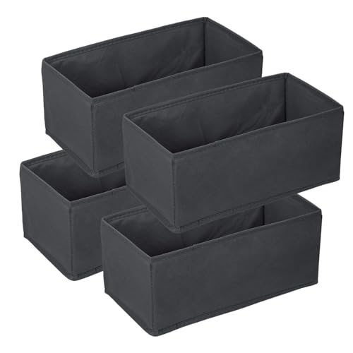 Drawer Organizer for Clothes, Underwear, Socks - 4Pcs Grey