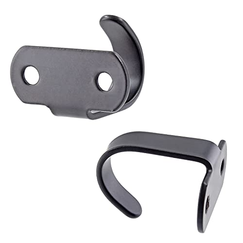 Black Stainless Steel Under-Shelf Coat Hooks - 12 Pack, Wall Mount, Durable & Rustproof