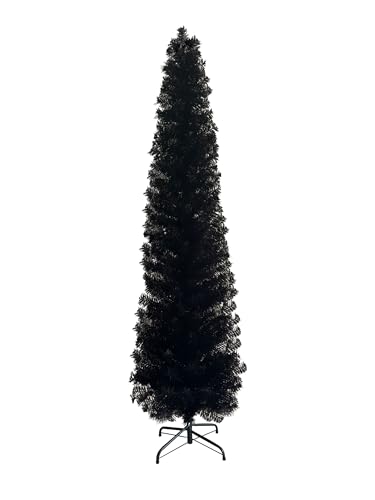 6ft Black Artificial Christmas Pencil Tree - Slim Space-Saving Holiday Decor
