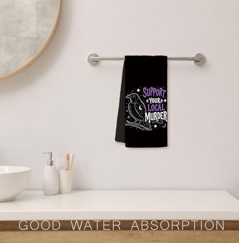 Gothic Crow Decorative Hand Towels - 16x24 Kitchen & Bath