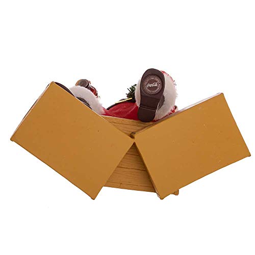 Coca-Cola Santa Sitting on Crates Holiday Decor - 9 Inch Kurt Adler Figurine