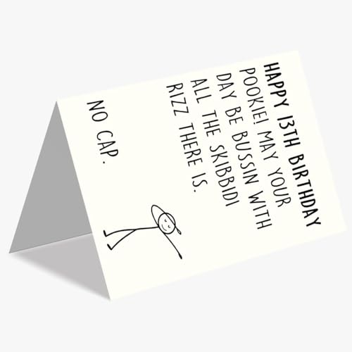 Funny 13th Birthday Card for Teenagers - Gen Z Slang Design ZN212