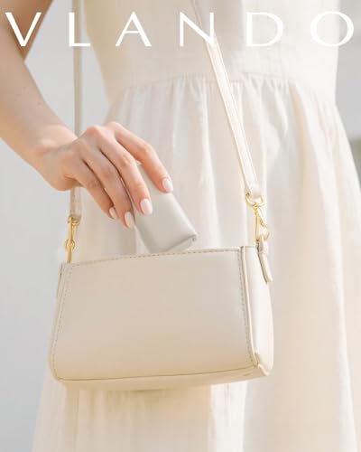VLANDO Vegan Leather Travel Jewelry Case - Mini Cream White Organizer