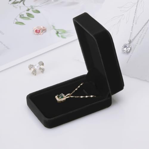 KUKUVR 6-Pack Velvet Jewelry Necklace Gift Box - Black