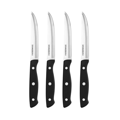 Farberware 4-Piece Steak Knife Set - Ergonomic High Carbon Blades