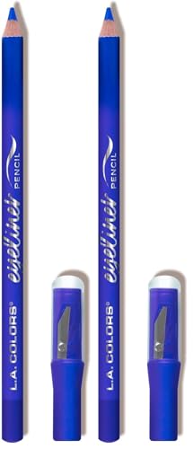 L.A. COLORS On Point Eyeliner Pencil with Sharpener, Cobalt 2-Pack