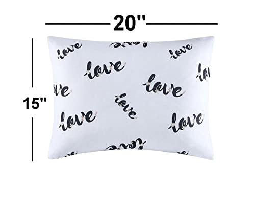 Azi 2-Pack Toddler Travel Pillow Covers, 15" x 20" Love Print with Zipper