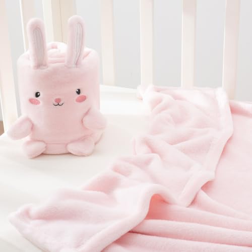Babyhuggle Rabbit Shape Plush Blanket - Soft 30x40 Inch Baby Blanket