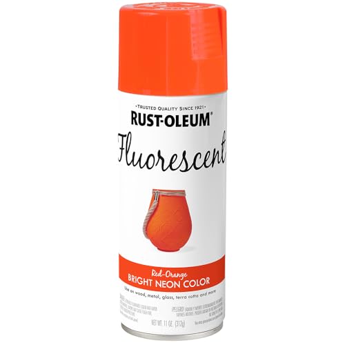 Rust-Oleum Fluorescent Spray Paint, 11 oz - Red Orange Color