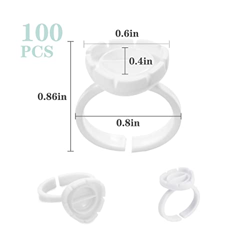 Limko Eyelash Extension Glue Rings - 100PCS White Disposable Cups
