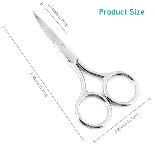 Kootinn Facial Hair Grooming Scissors Set - Stainless Steel Safety Tip Clippers