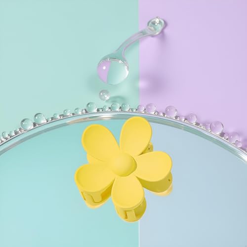 Yellow Flower Hair Claw Clip Plastic Nonslip Jaw Clip for Women