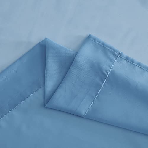 NICETOWN Stone Blue Voile Sheer Curtains, 84 Inch Grommet Panels