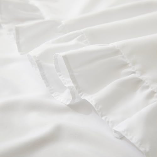 KKJIAF Ruffle Pillowcases, Standard 20x26 Inch White Microfiber Set of 2