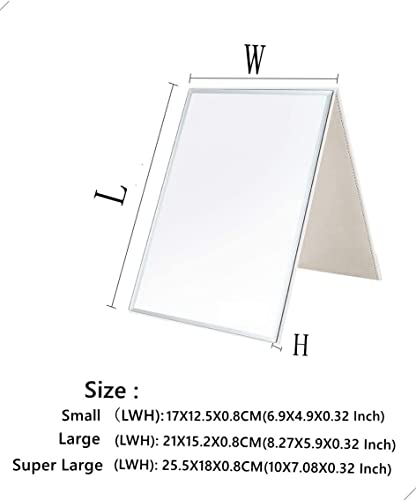 Portable Foldable HD Makeup Mirror - 6.9 x 4.9 Inch White Tabletop Mirror