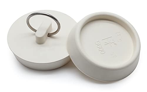 2-Pack Rubber Drain Stoppers 1-3/4 to 1-7/8 Inch - White