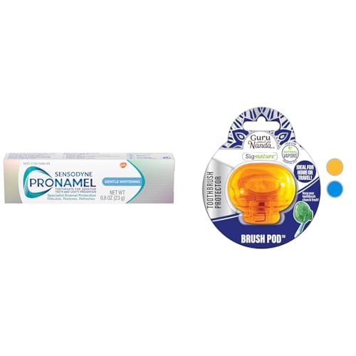 Sensodyne Pronamel Toothpaste & GuruNanda Travel Toothbrush Cover Bundle