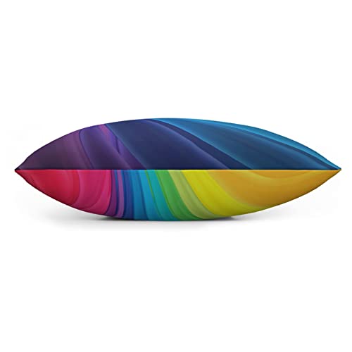 VARUN Rainbow Stripe Throw Pillow Cover, 18x18 Inch Square Cushion Case - 5