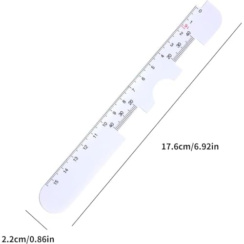 2Pcs White Pd Ruler Pupil Measurement Tool, Measuring Tool, Pupil Distance Meter Eye Ophthalmic, Distance Ruler, for Prescription Eyeglasses with Eye Care Tip