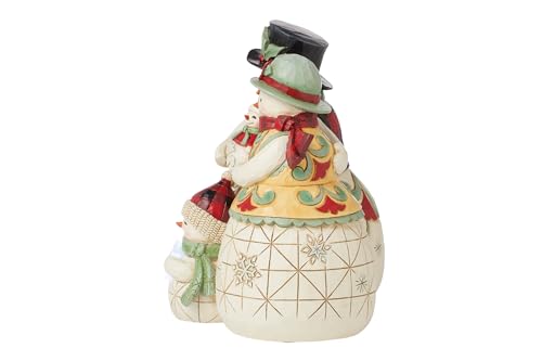 Jim Shore Heartwood Creek Snowmen Family Figurine with Lights - Christmas Home Decor, 5.59 Inch
