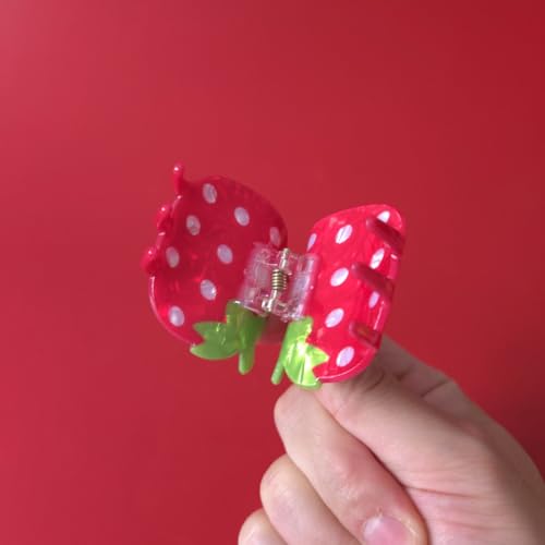 Funny Strawberry Acrylic Hair Claw Clip for Women Cute Fruit Styling