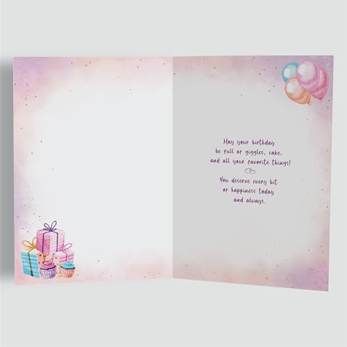 Premium A5 Birthday Card for Niece with Watercolour Design