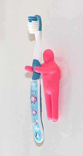 Funny People Toothbrush Holder & Multi-Use Suction Hooks, 4-Piece Set