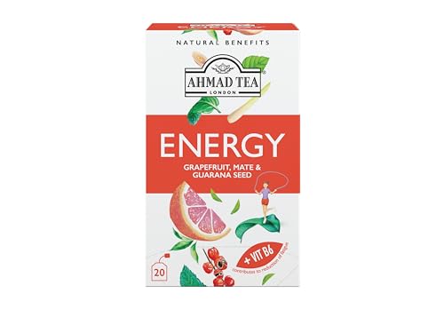 Ahmad Tea Energy Herbal Infusion with Mate & Guarana, 20 Tea Bags