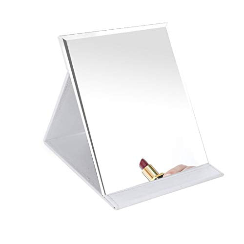 Portable Foldable HD Makeup Mirror - 6.9 x 4.9 Inch White Tabletop Mirror