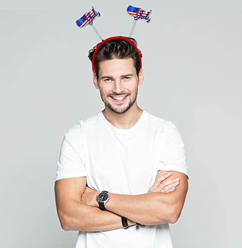 Hying 4th of July Patriotic Headbands 4-Pack American Flag Hair Hoops