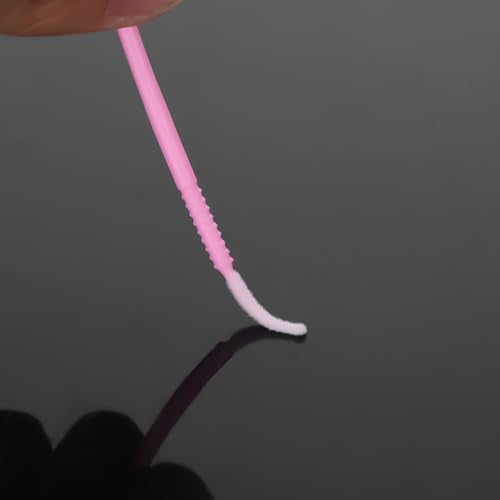 Exircy 200 Pcs Disposable Micro Applicator Brushes for Eyelash Extensions Pink