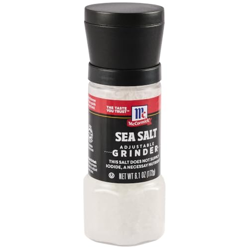 McCormick Sea Salt Grinder, 6.1 oz - Adjustable Coarse to Fine