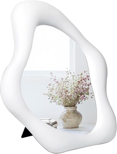 Small Wall Mirror 10x8.8in Vanity Mirror with Wall Mount, White