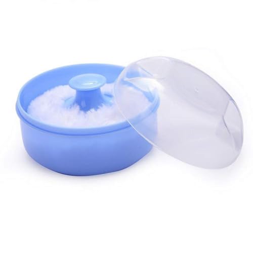 Myuiao Blue Cosmetic Powder Puff with Portable Storage Case Set