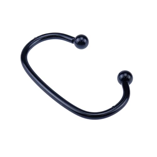 HEVSTIL 12-Piece C-Shaped Shower Curtain Hooks, Rustproof Metal Rings