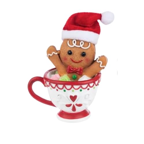 Gingerbread Cookie Figurines Set - Christmas Holiday Decor, 4-Inch