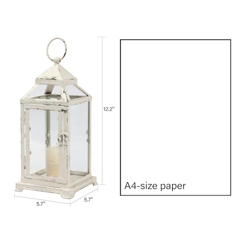 White Rustic Metal Candle Holders 12-Inch Tall Farmhouse Decor