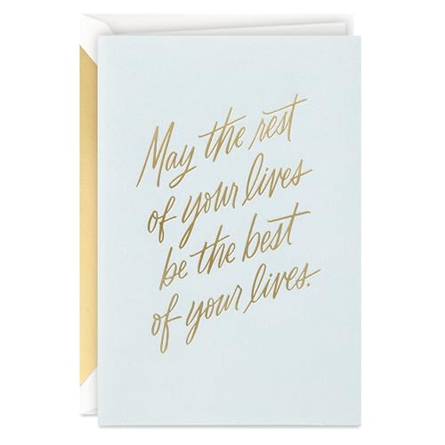 Hallmark Signature Wedding Card - Rest of Your Lives Gold Foil Design