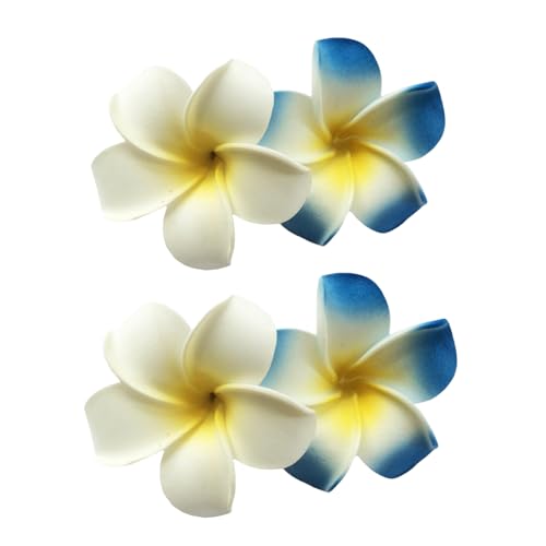 Myuiao 4PCS 7cm Hawaiian Frangipani Foam Flower Hair Clips