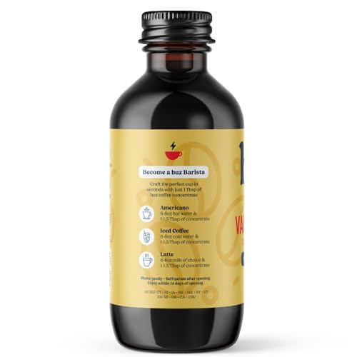 buz Vanilla Bean Flavored Coffee Concentrate, 8oz Bottle