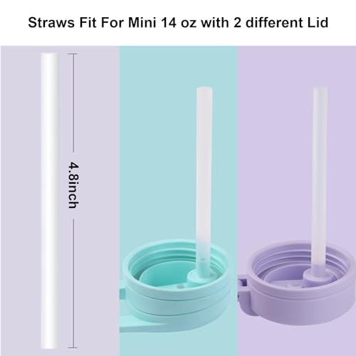 Replacement Straws for Hydrapeak Mini 14oz Kids Water Bottle - 6 Pack with Cleaning Brush