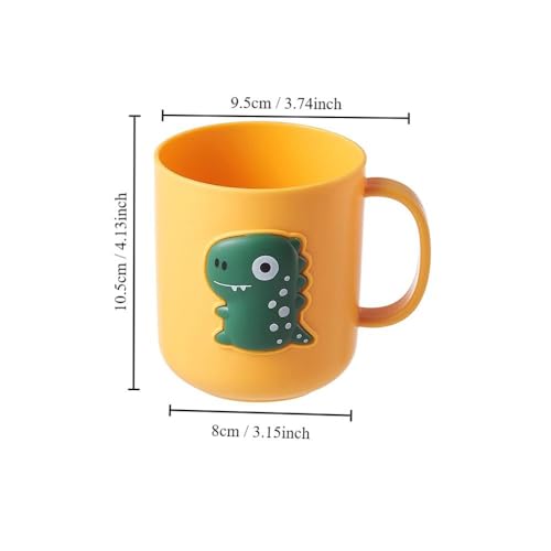 Cute Yellow Dinosaur Toothbrush Cup - Portable Drinking Holder
